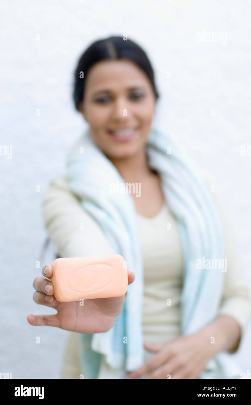 Close up woman holding bar soap hi-res stock photography and images - Alamy