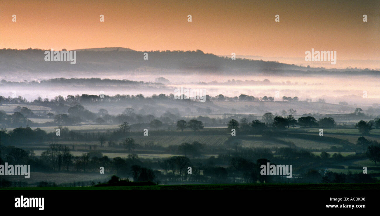 Hambledon Hill and Blackmore Vale in Dorset, England Stock Photo