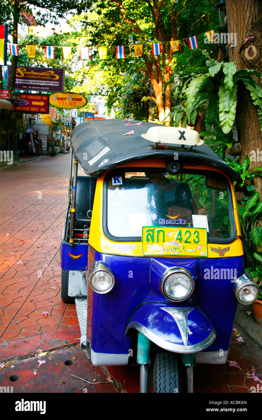 Tuk Tuk In Street Outside Wat Chana Songkram Bangkok - 