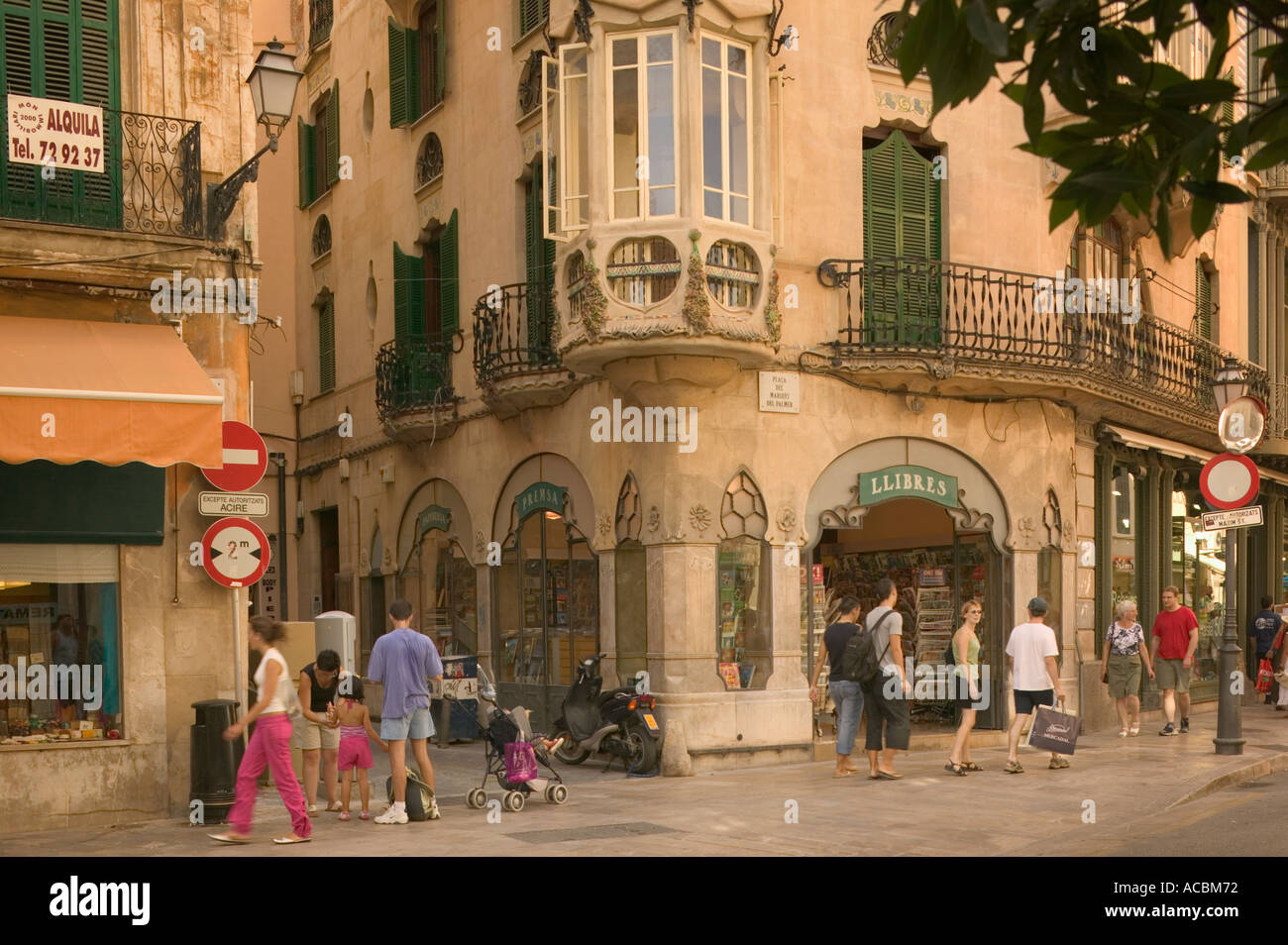 Street scene in the Old Town of Palma de Mallorca. Stock Photo