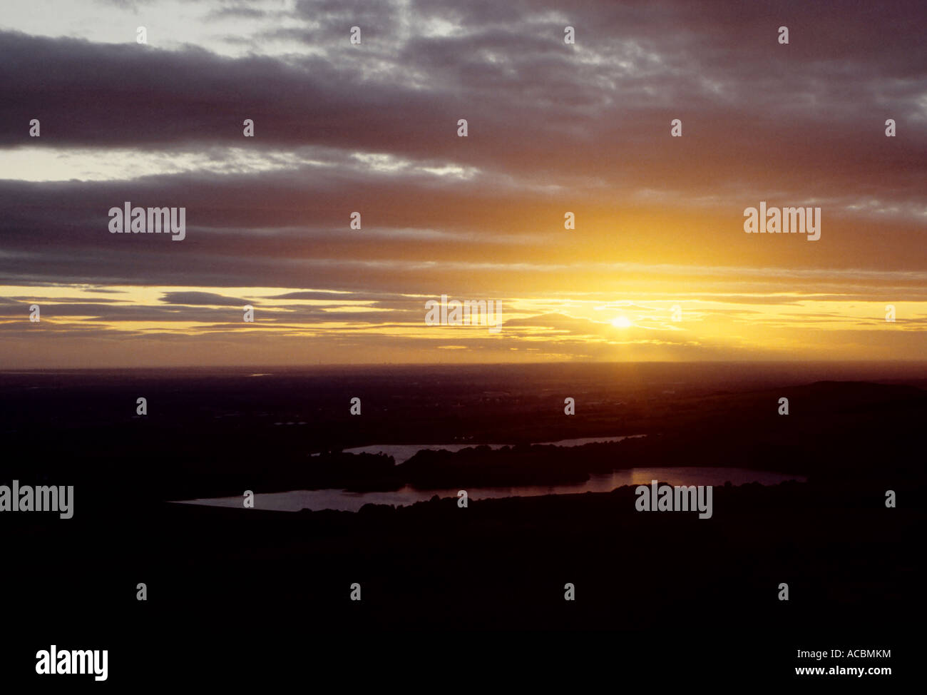 Sunset,Lower Rivington Reservoir, Lever Park, Horwich, Bolton, Greater ...