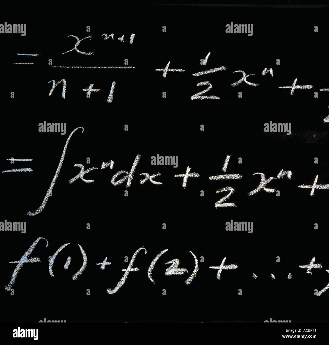 algebra on black board Stock Photo