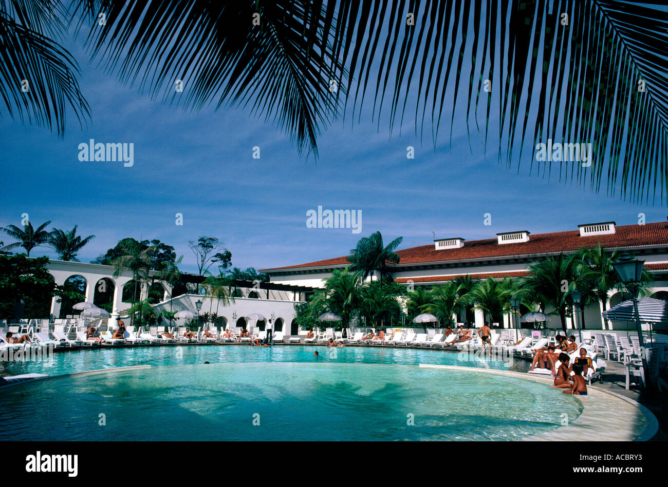 swimmingpool of hotel tropical city of manaus state of amazonia brazil editorial use only Stock Photo