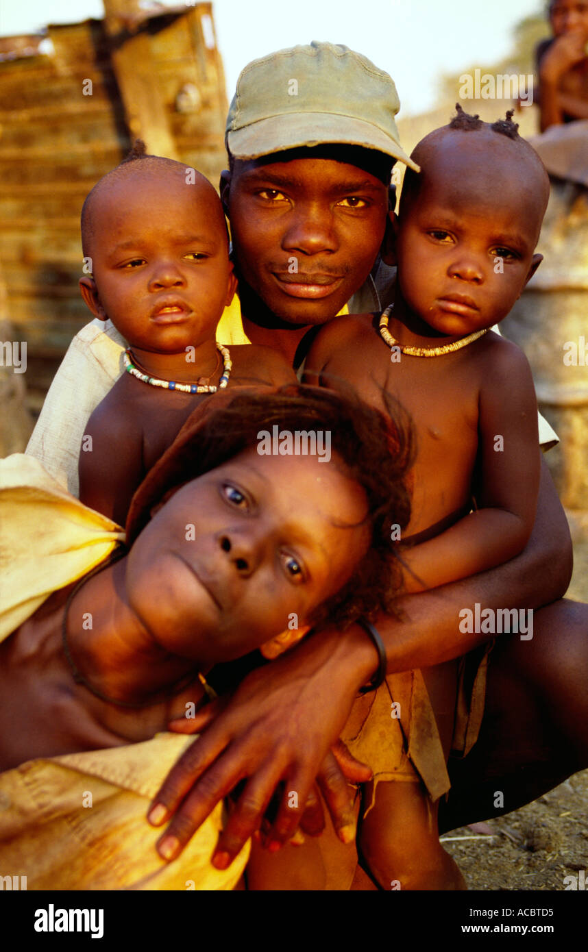 Modern Himba family Opuwo Namibia Southern Africa Stock Photo 4279508