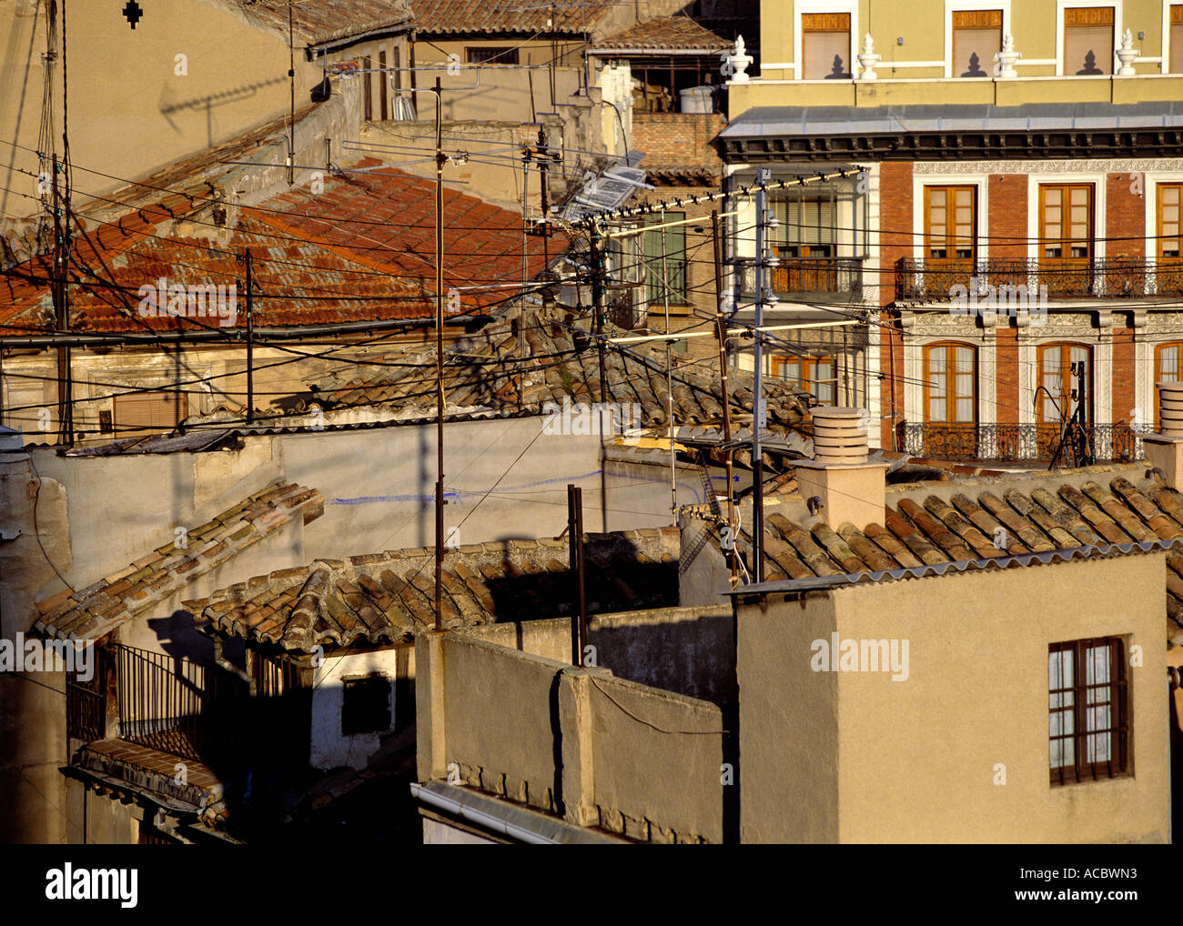 antennas at morning town of toledo old town region of castile la mancha spain Stock Photo
