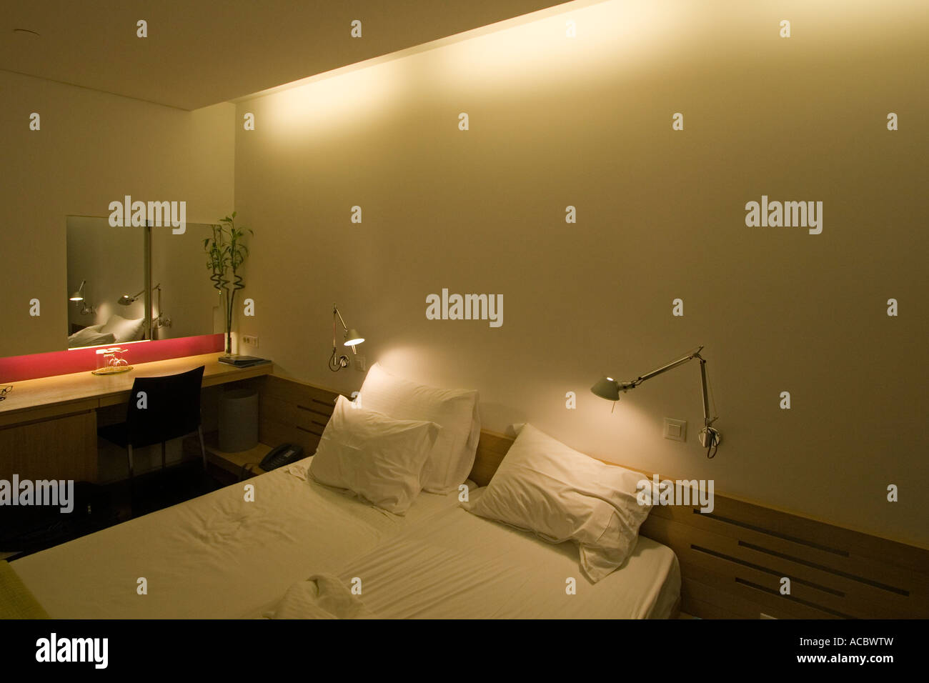 Greece Athens Design Hotel luxurious double room Stock Photo
