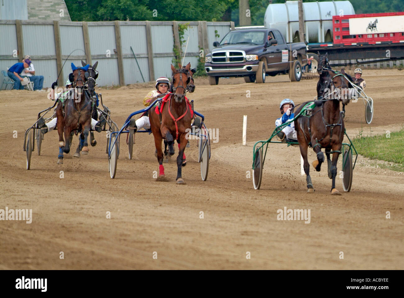 Harness trotter horse racing event held at Croswell Michigan Stock Photo Alamy