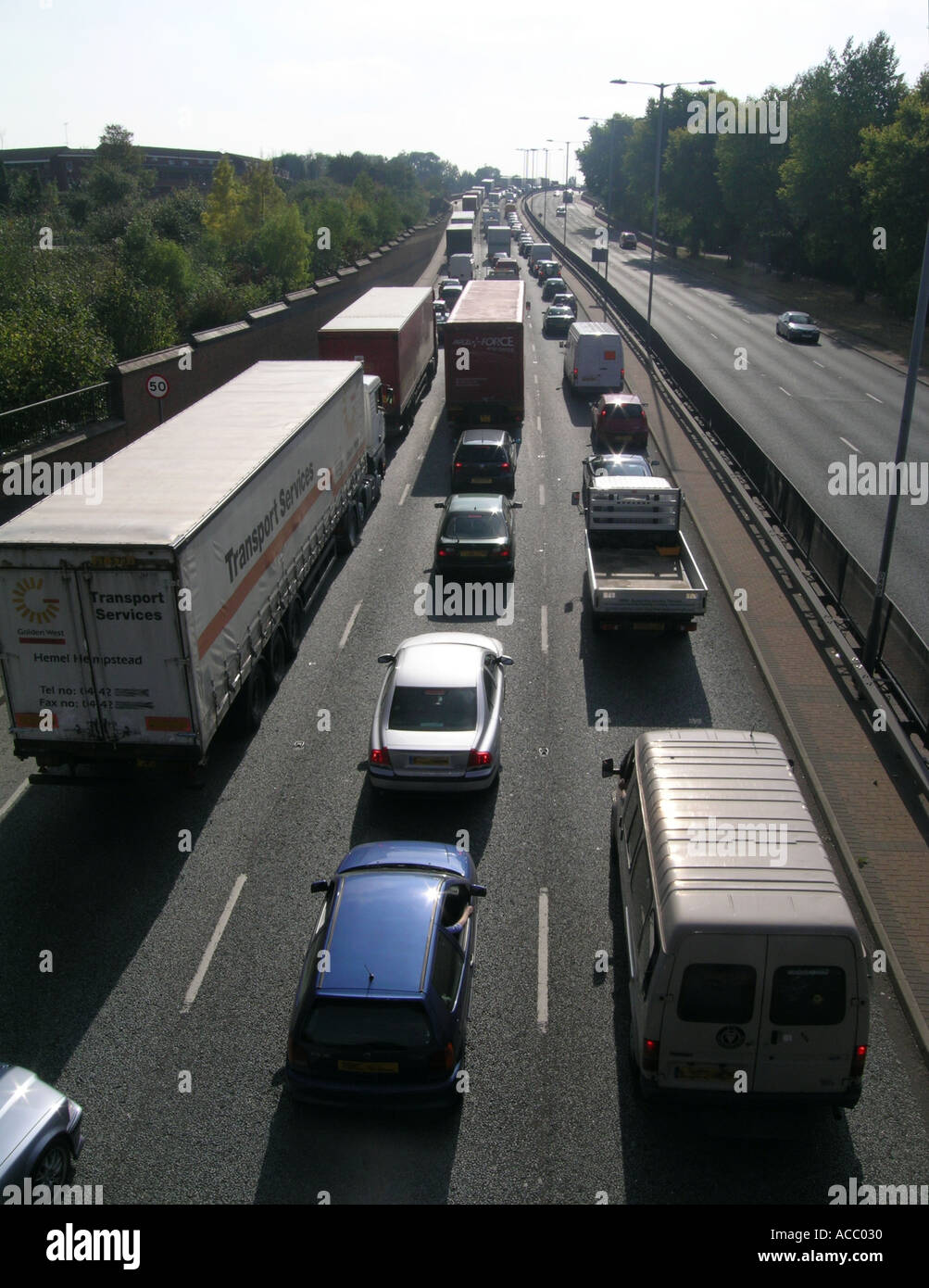 day Rush hour on the A406 North Circular Road traffic jam highway motorway London England Britain United Kingdom UK Stock Photo