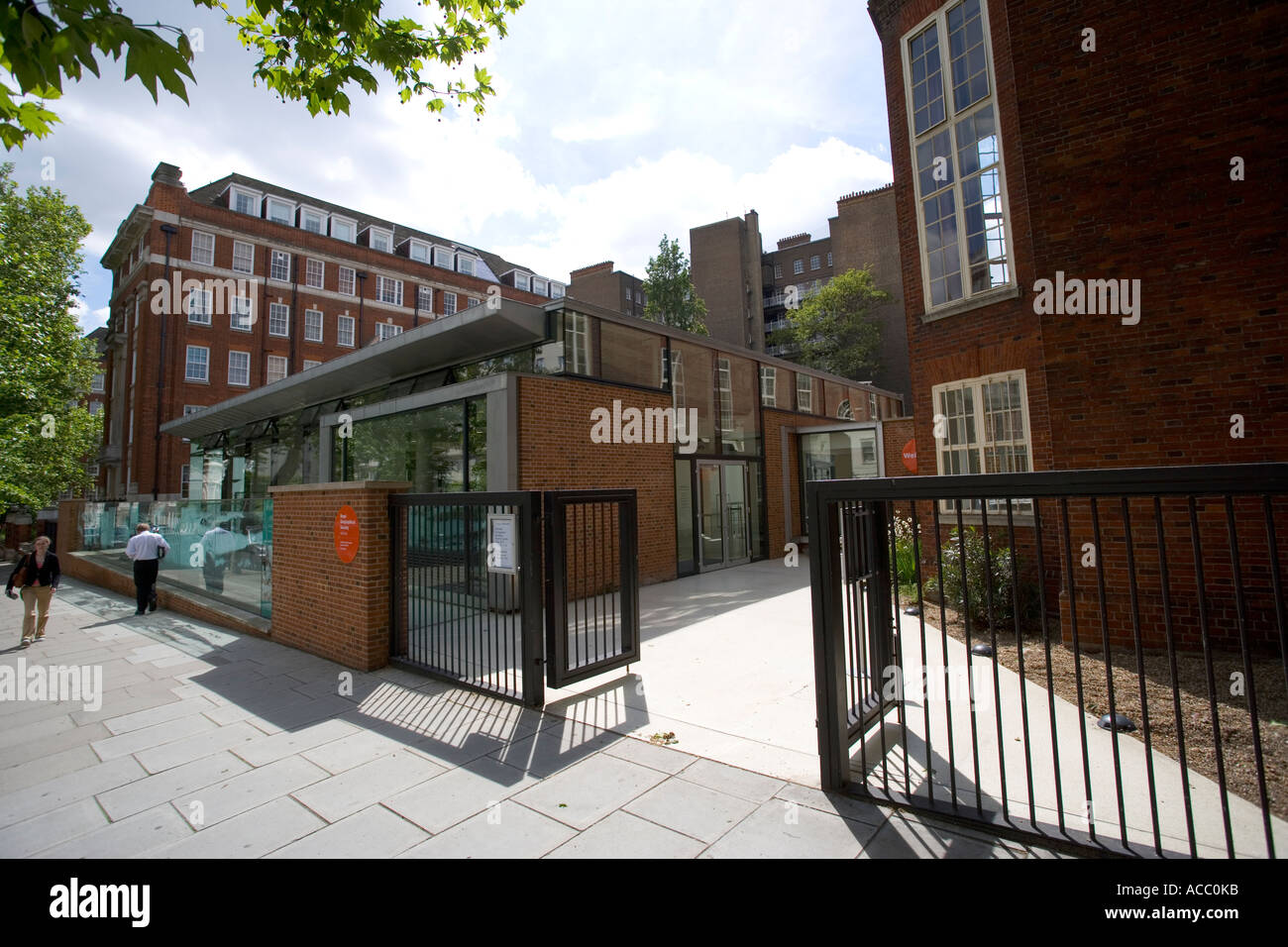 The Royal Geographic Society in London England, gate with access to museum and displays. Stock Photo