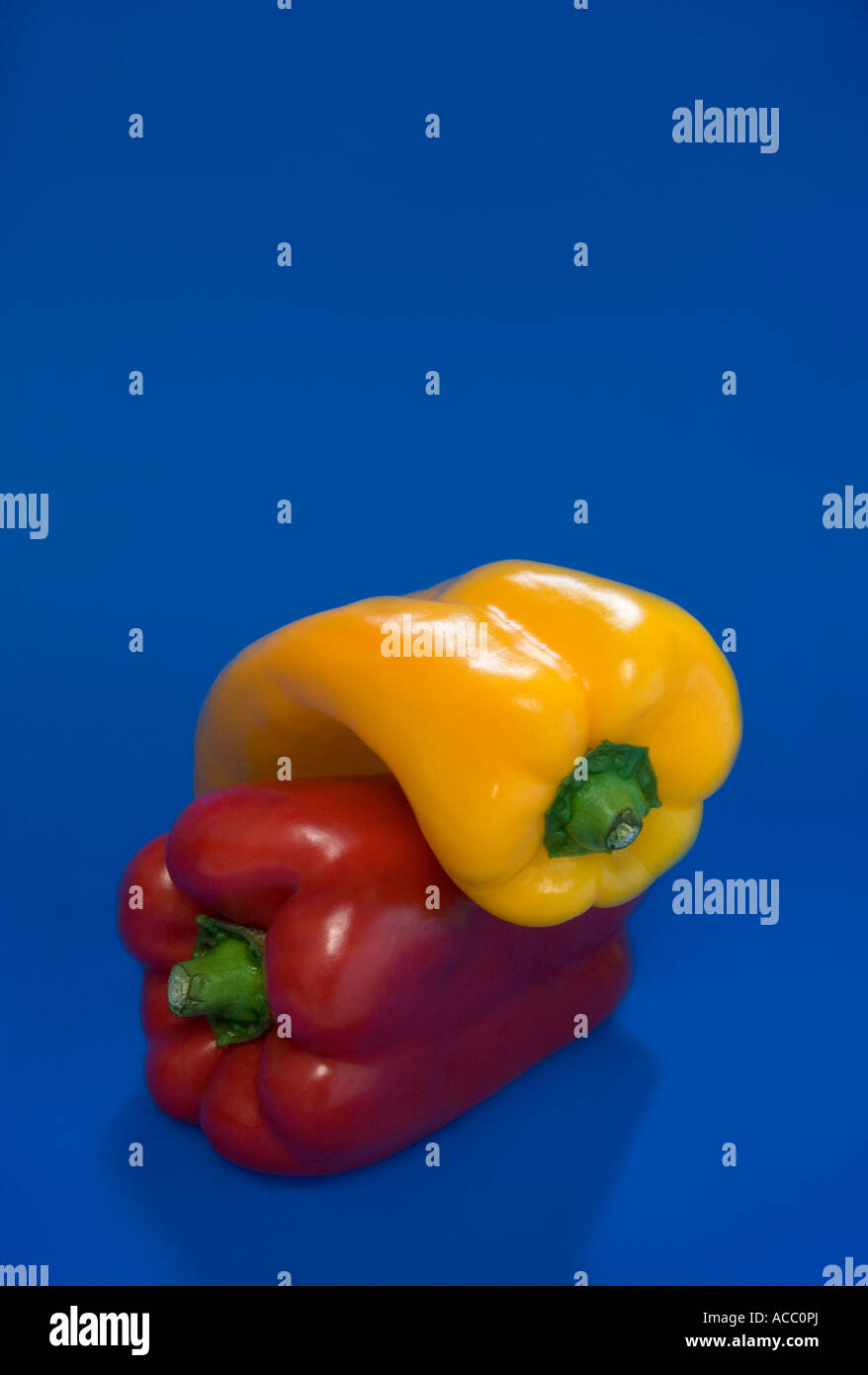 close up picture of red and yellow peppers Stock Photo Alamy