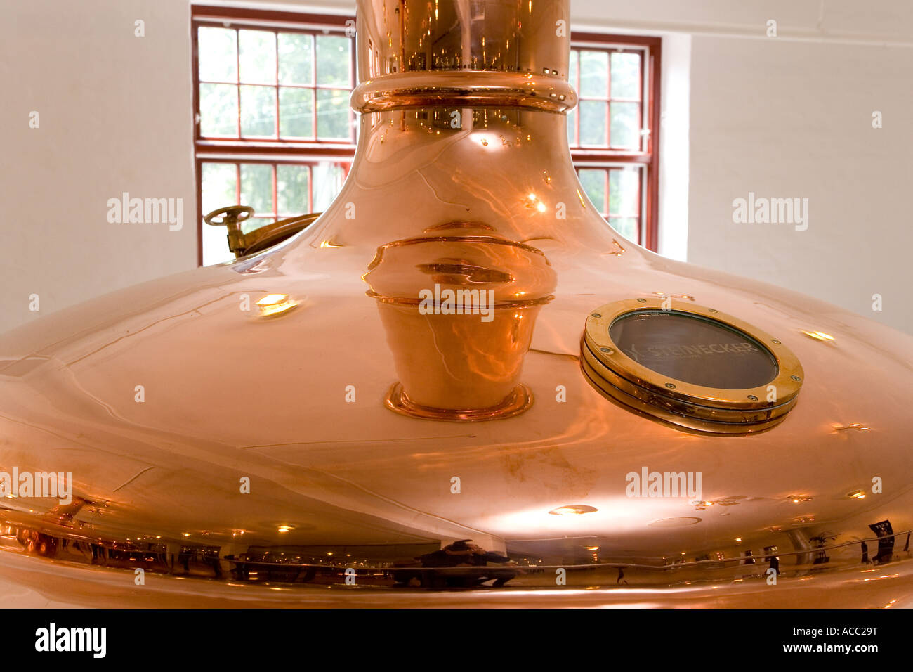 Copper beer brewing tanks at Carlsberg visitor centre Stock Photo Alamy