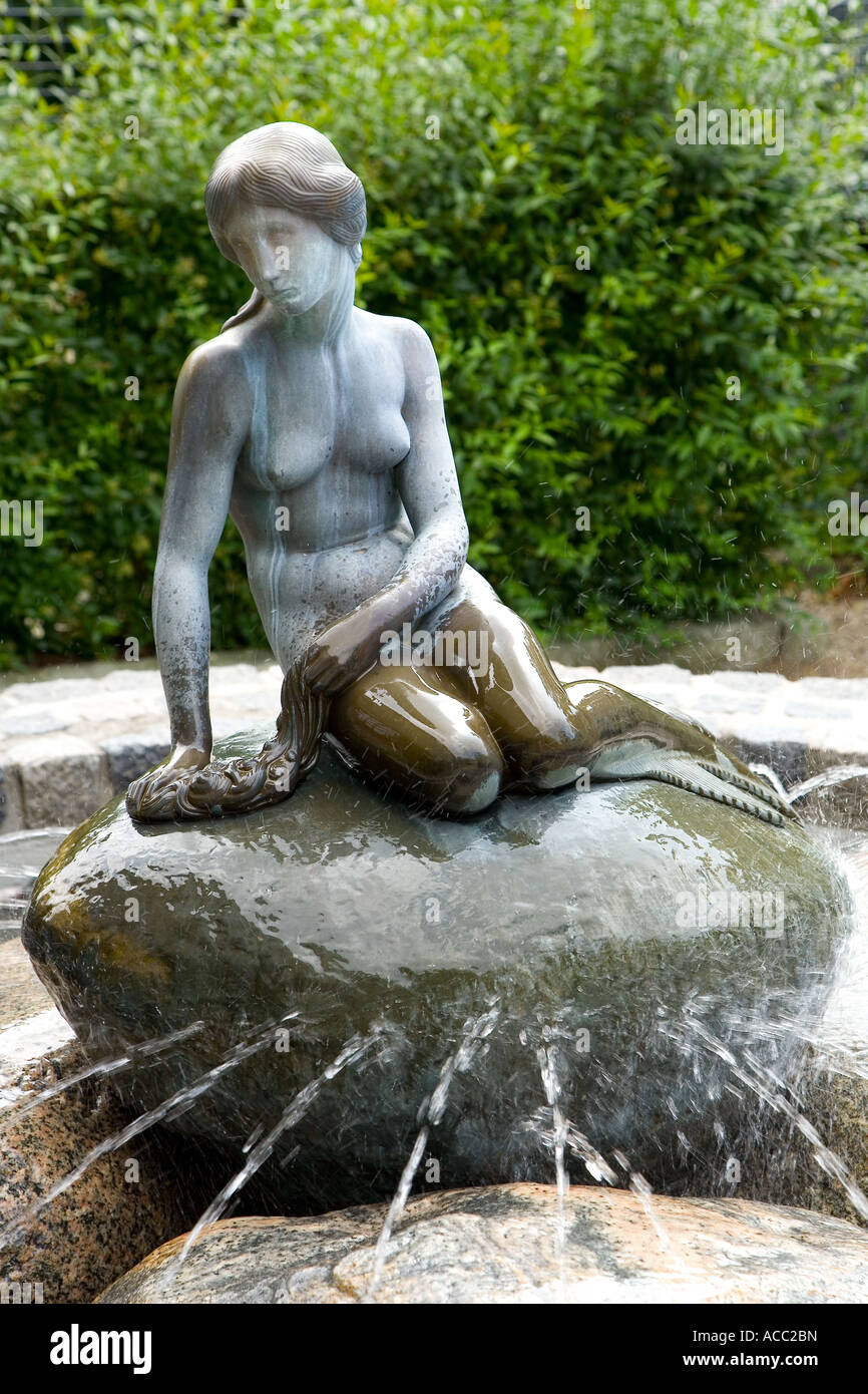 The very little mermaid in sculpture garden at Carlsberg Visitor Centre Stock Photo