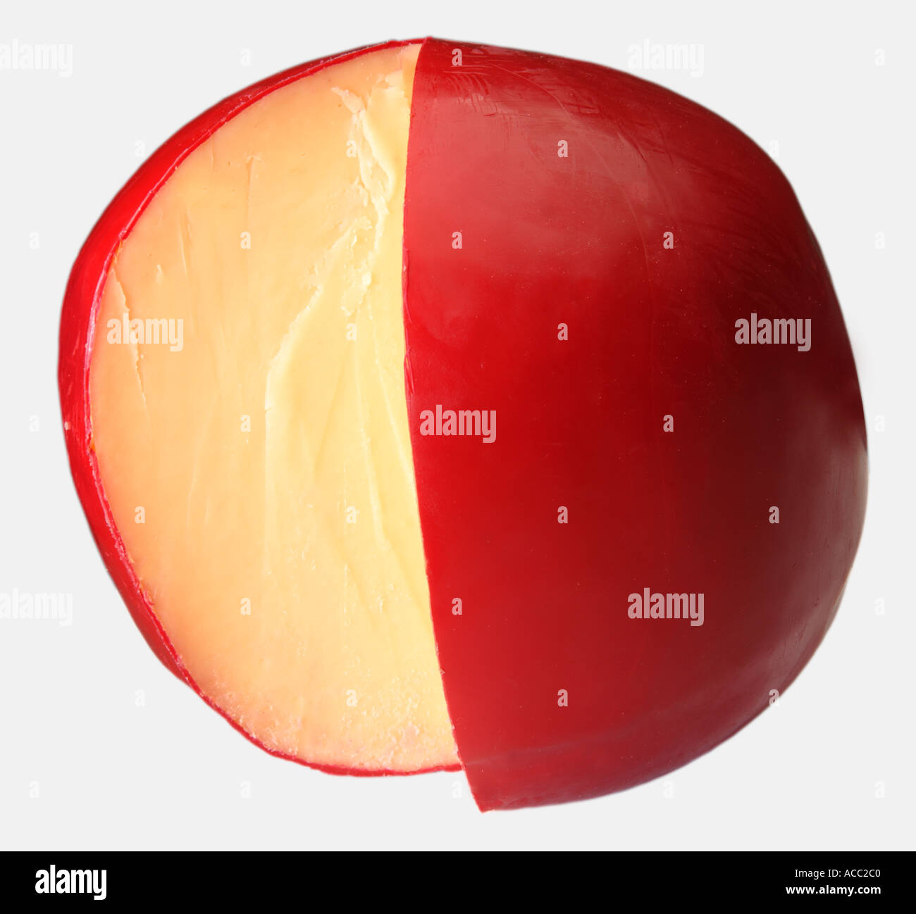 SLICED EDAM CHEESE ON WHITE BACKGROUND Stock Photo Alamy