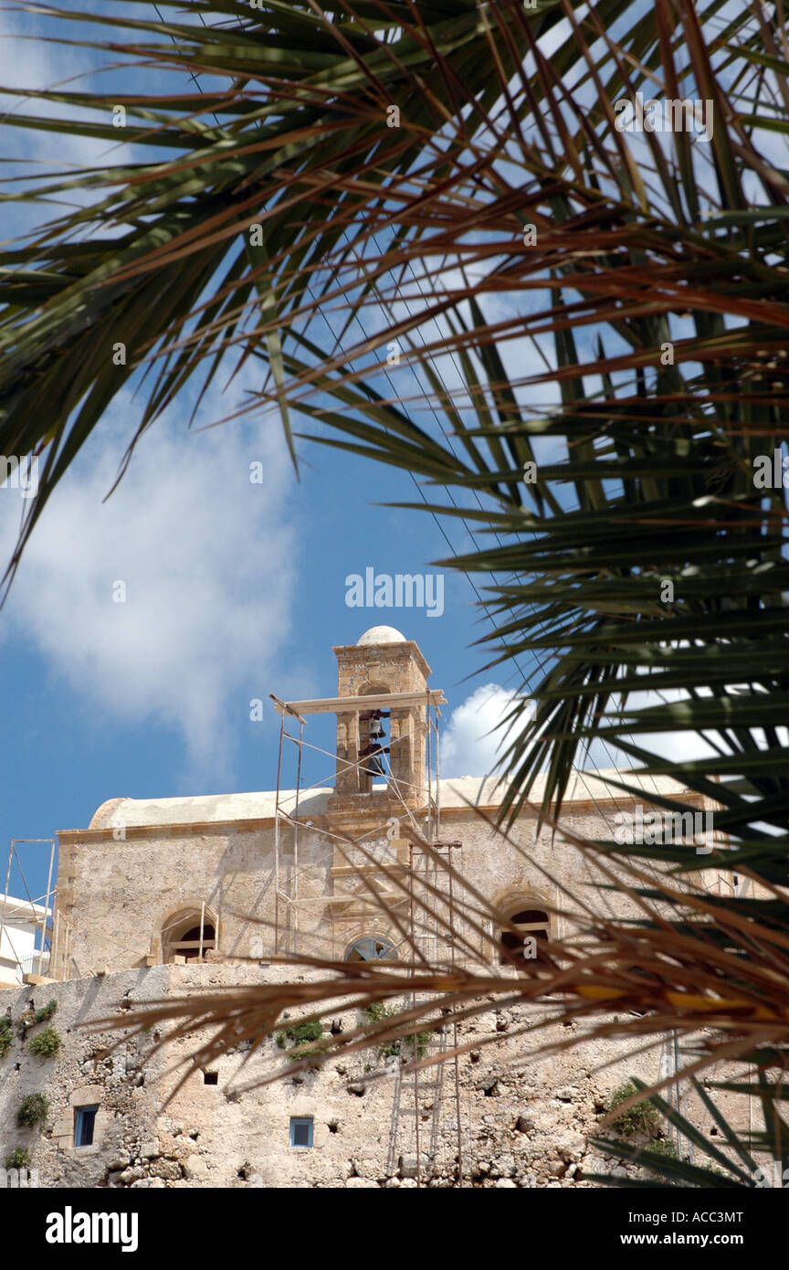 The monastery of Chrysoskalitissa on western coats of Crete island in Greece Stock Photo