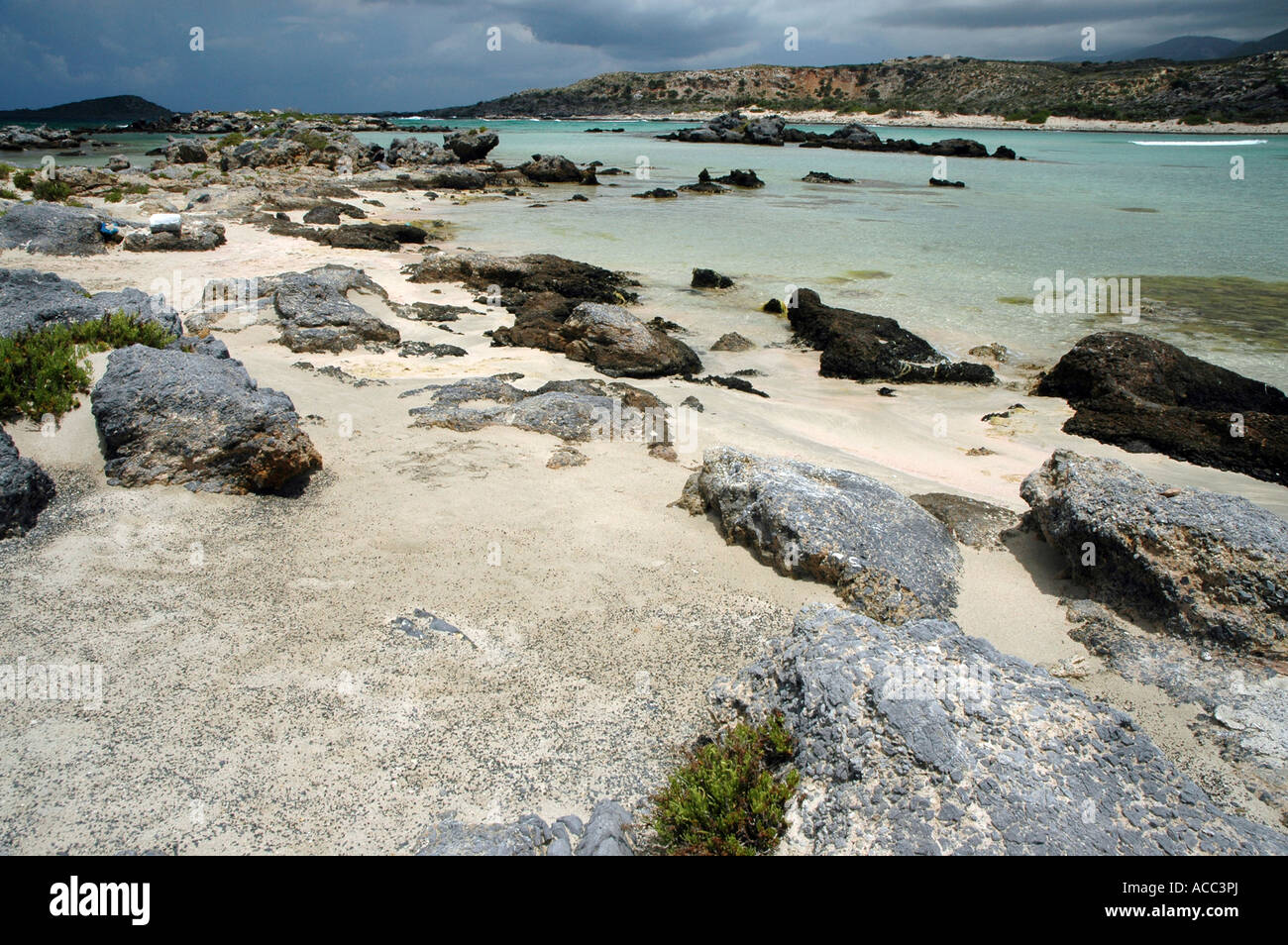 Rocks on small island Elafonissi near southeast tip of greek island of ...