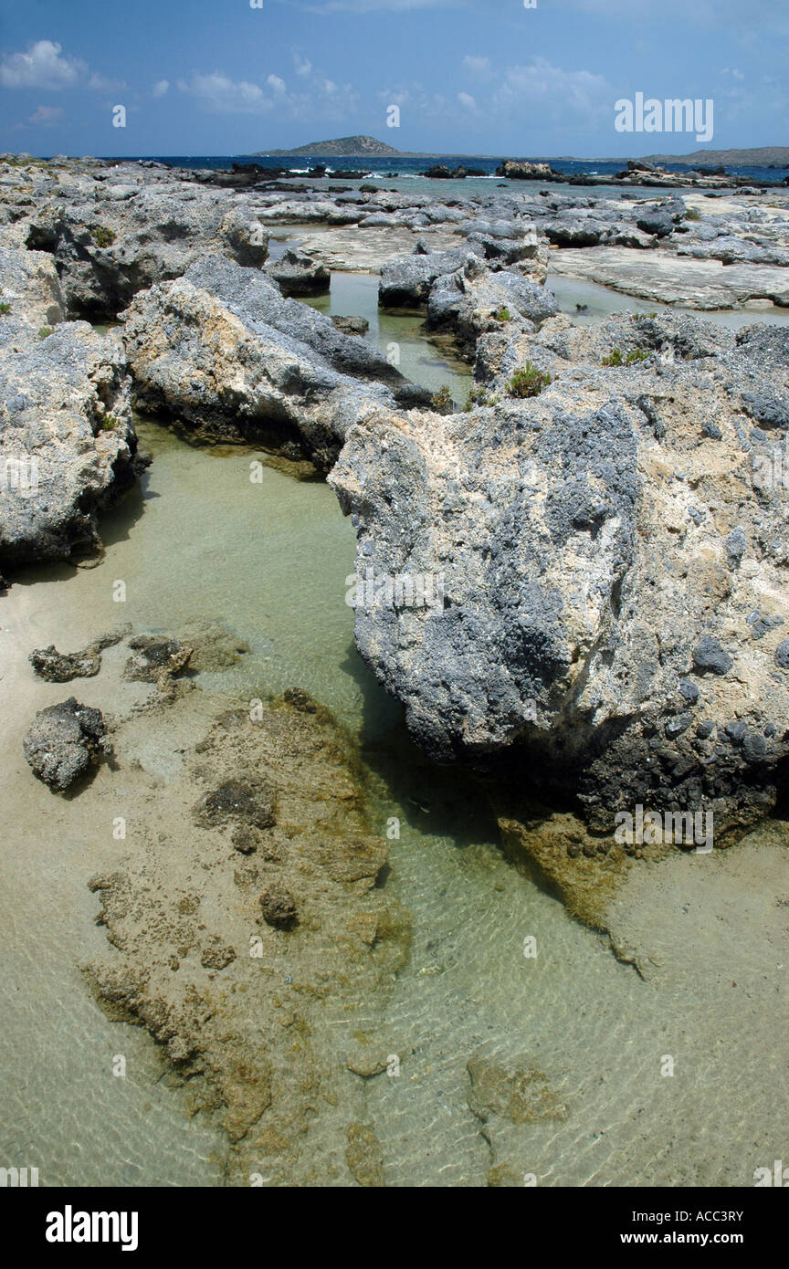 Rocks on small island Elafonissi near southeast tip of greek island of ...