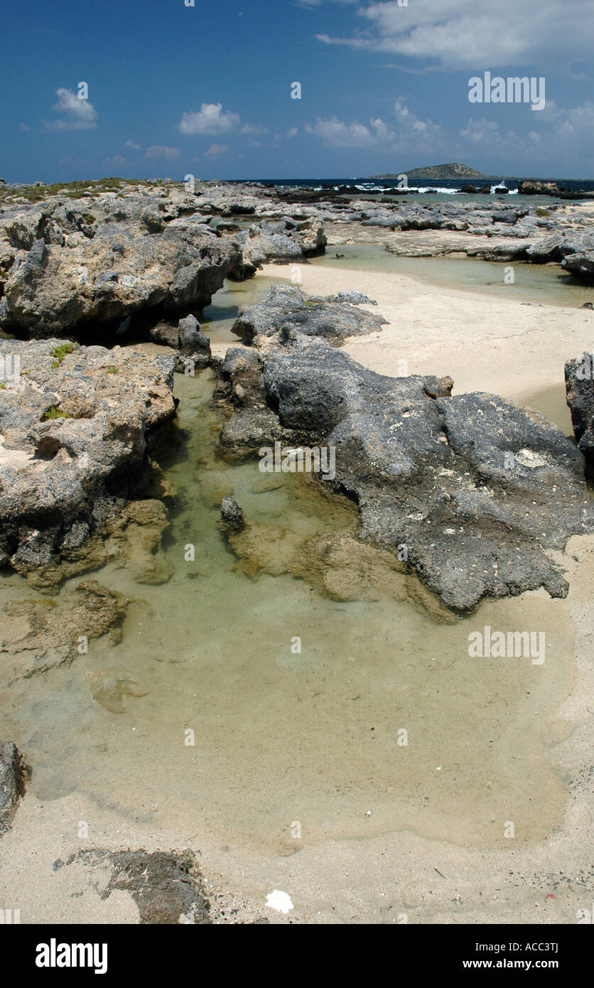 Rocks on small island Elafonissi near southeast tip of greek island of ...
