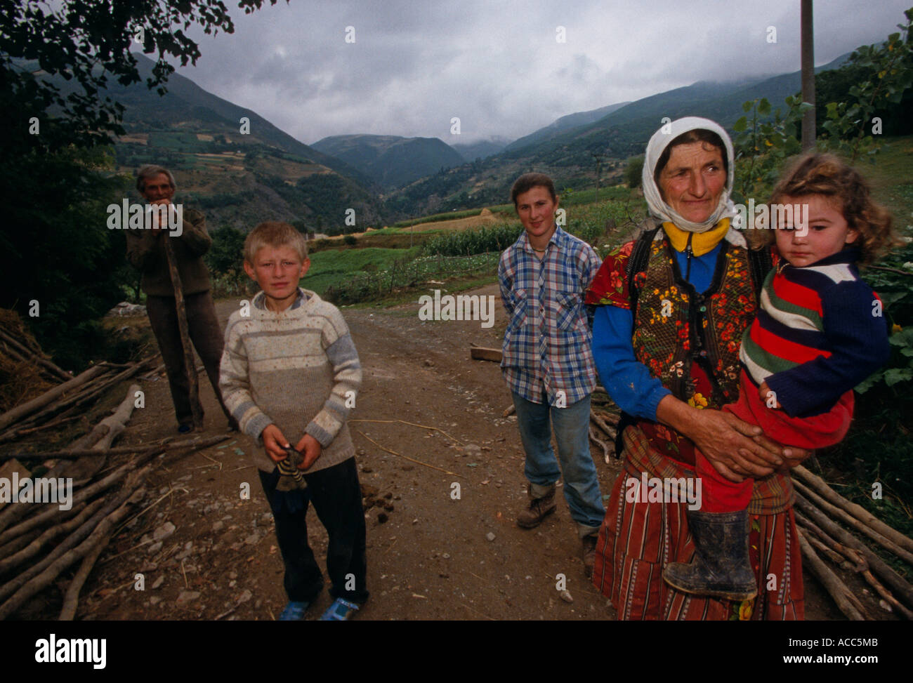Albanian Farming Family Kukes Albania Stock Photo Alamy