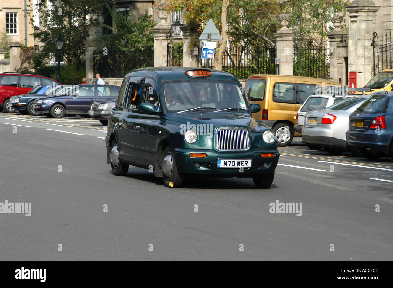 Traditional London taxi hackney cab in St Giles street Oxford England Stock Photo Alamy