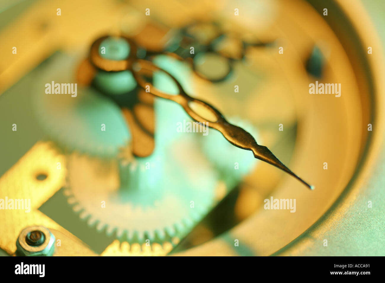 Clock Hands and Cog Wheels Stock Photo Alamy