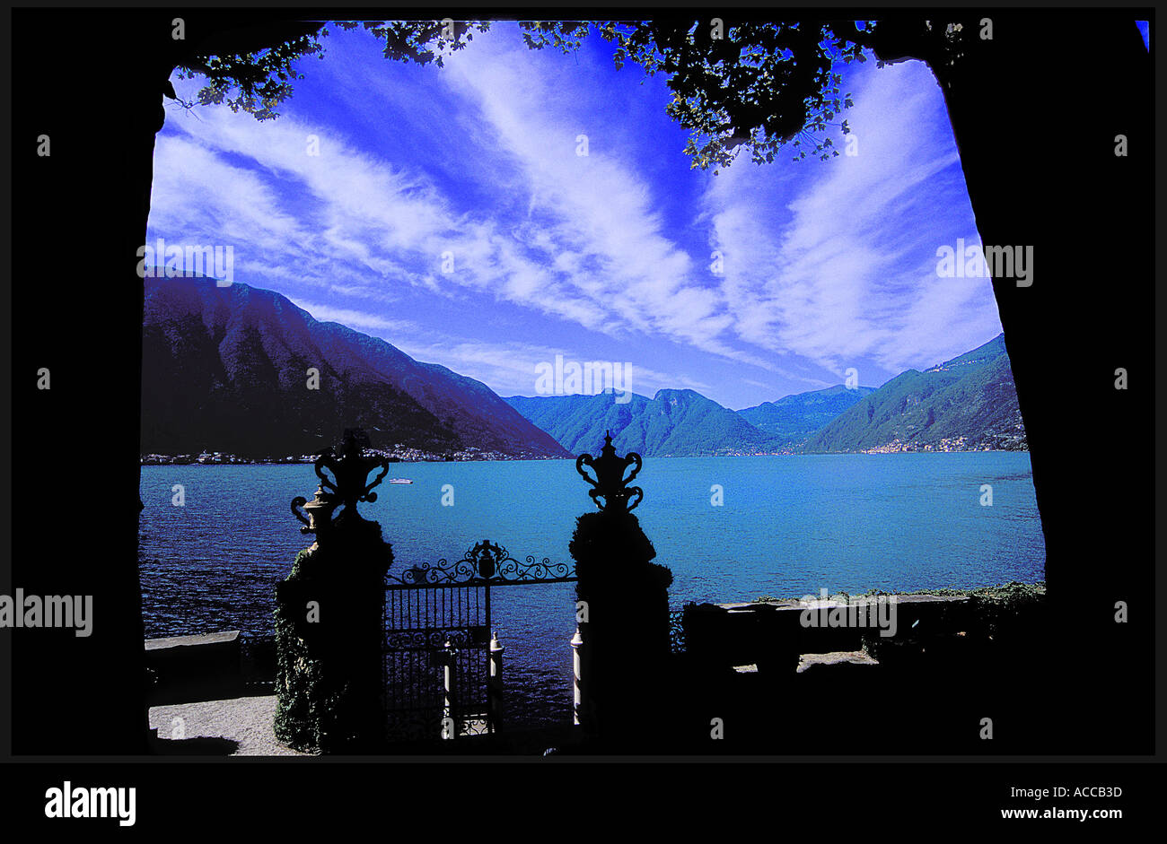 The entrance gate to Villa Del Balbianello with an unusual cloud
