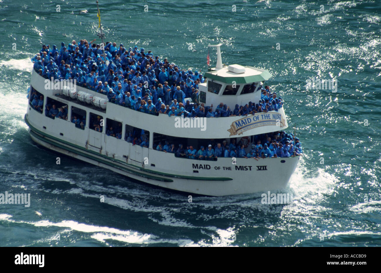 Maid of the Mist near Niagara Falls Canada USA border ...
