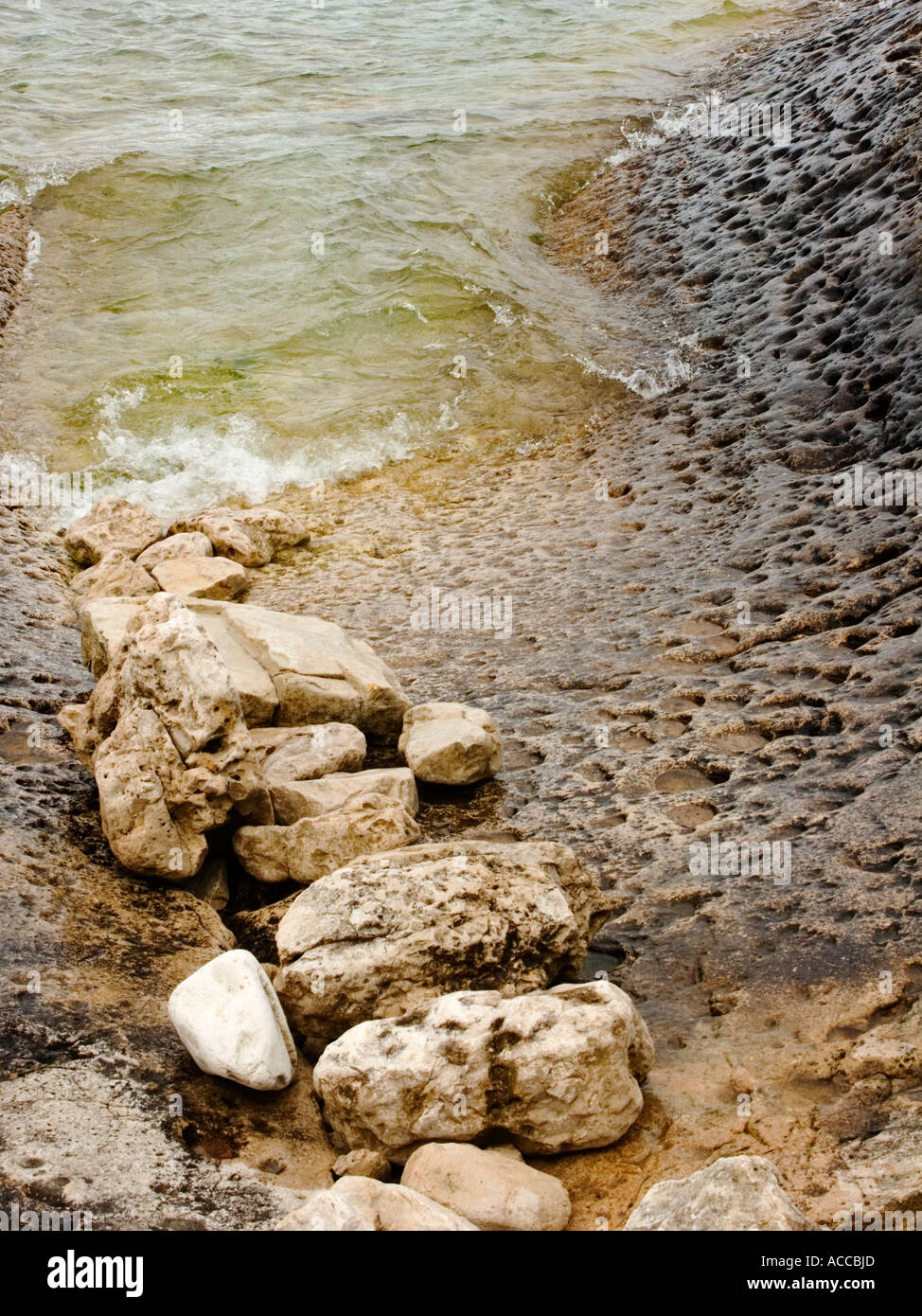 Patterns in a Rocky shoreline Stock Photo