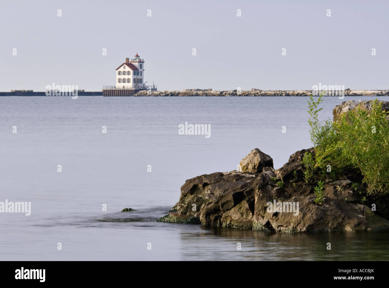 Lorain West Breakwater Lighthouse Lake Erie Lorain Ohio Stock Photo Alamy