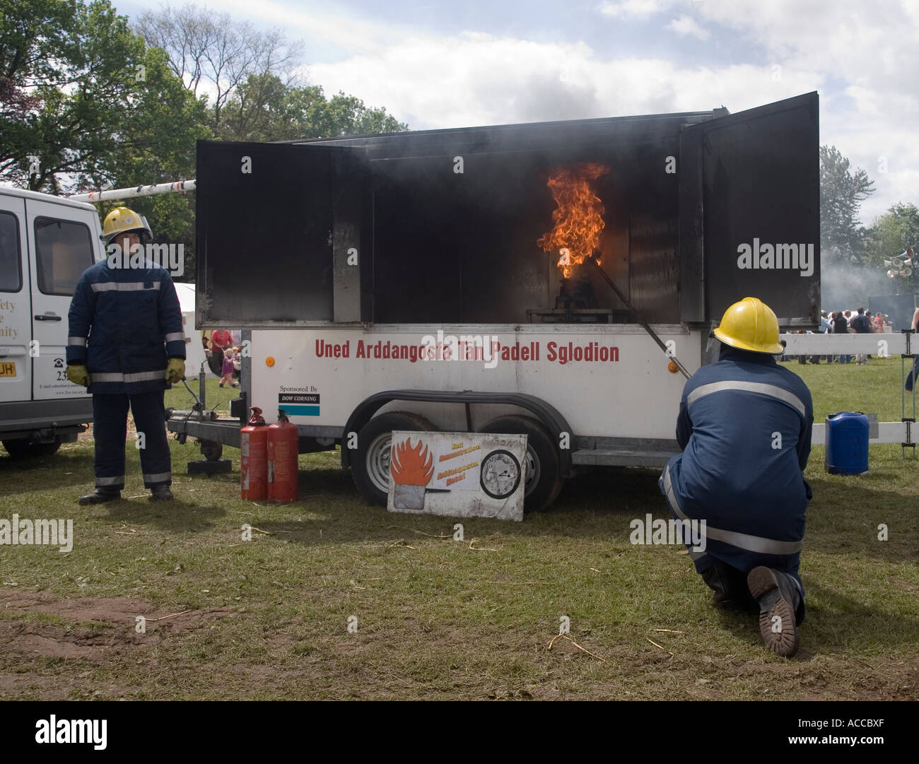 South Wales Fire Service demonstration of chip pan fire Stock Photo Alamy