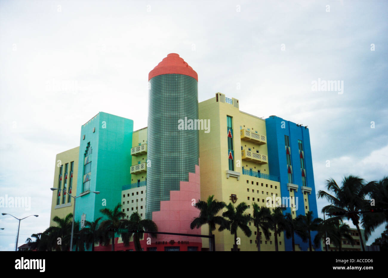 colorfull building architecture in south beach miami Stock Photo - Alamy