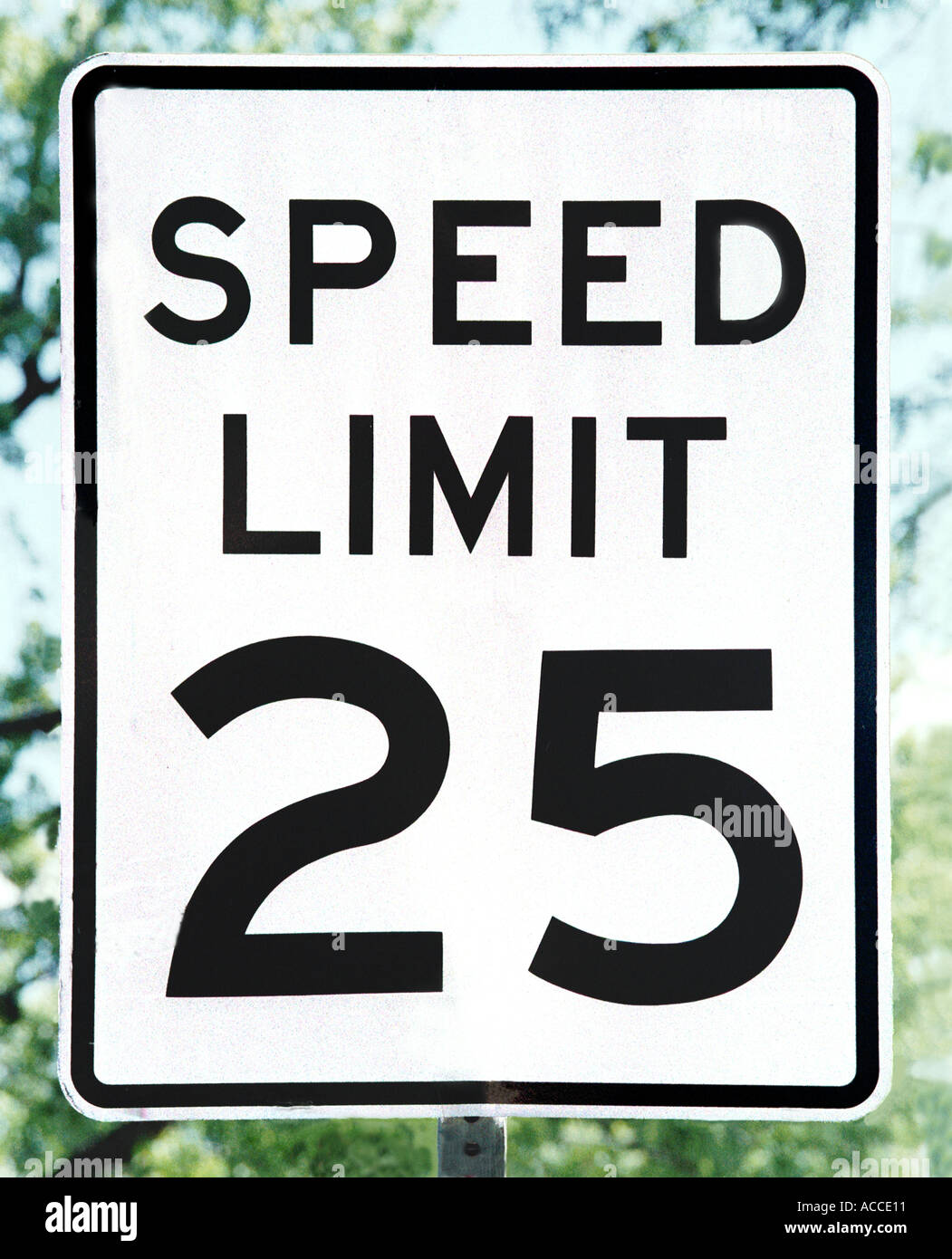 White and black Speed limit sign Stock Photo - Alamy