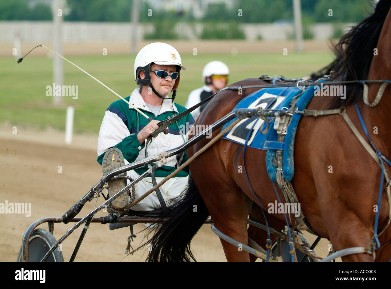 Harness trotter horse racing event held at Croswell Michigan Stock Photo Alamy