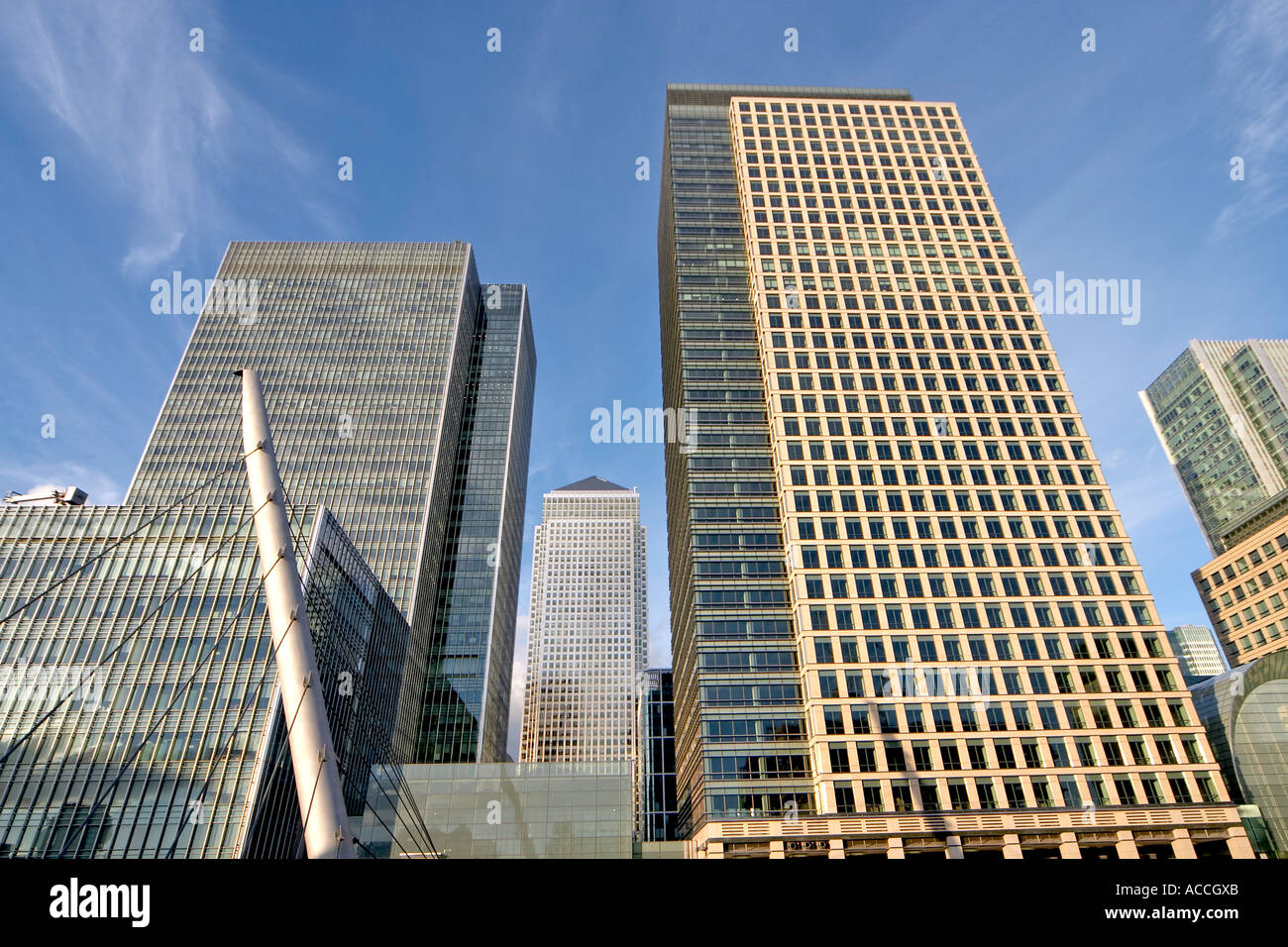 Dramatic View Of Skyscraper Tower Block Buildings Of Canary Wharf In ...