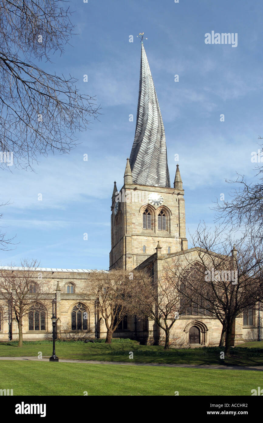 Chesterfield St Marys & All Saints Church, Derbyshire Stock Photo