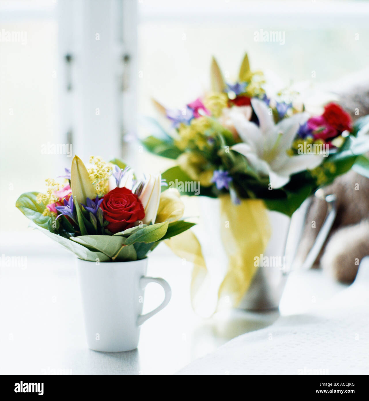 A big and a small flower bouquet Stock Photo - Alamy