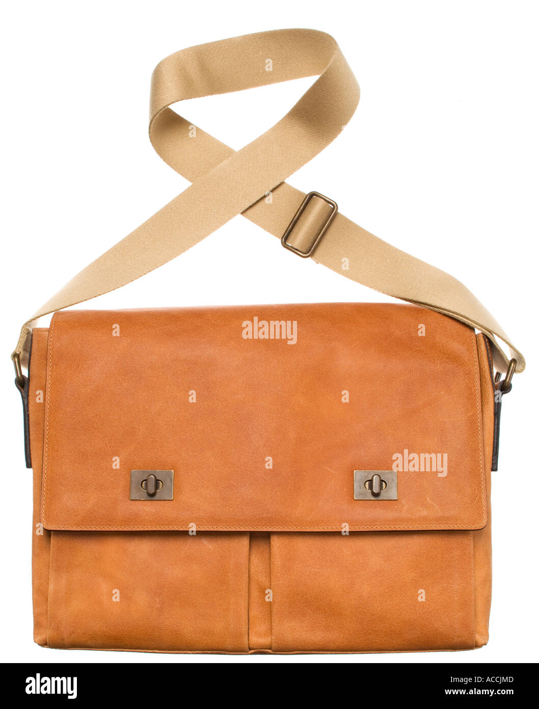Brown leather satchel Stock Photo - Alamy