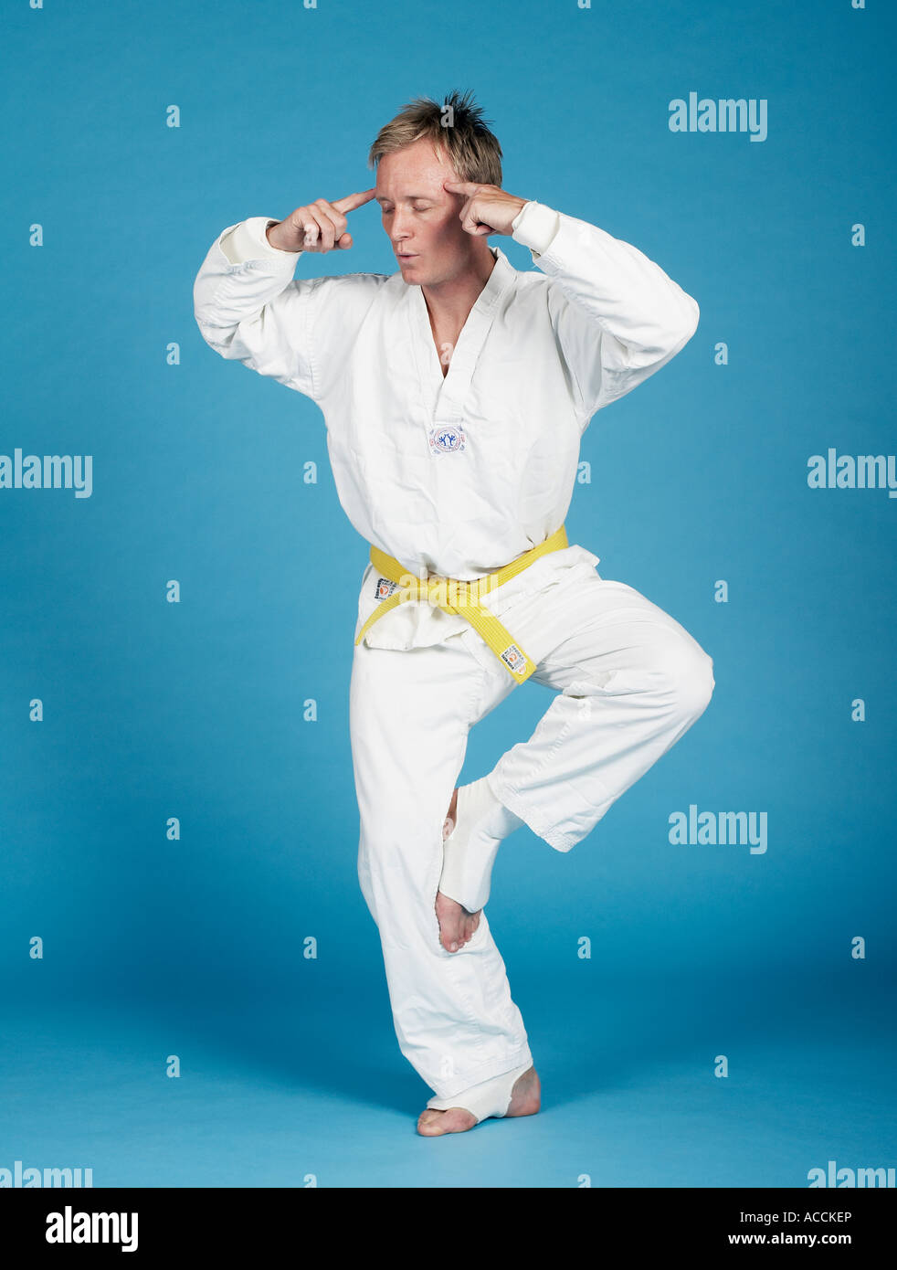 A man practicing martial arts Stock Photo - Alamy