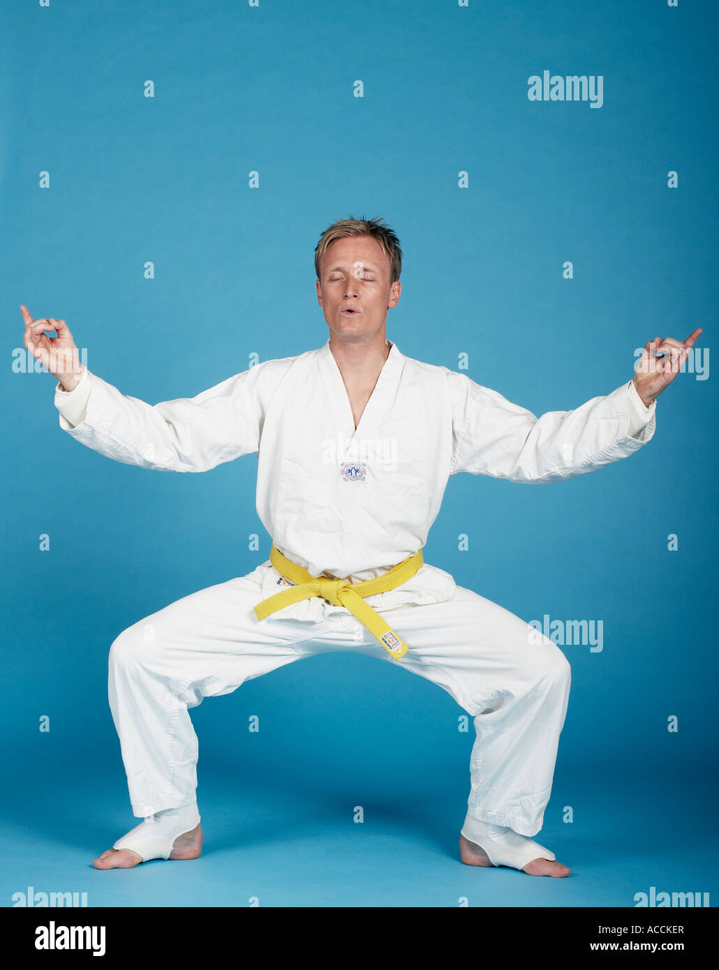 A man practicing martial arts Stock Photo - Alamy