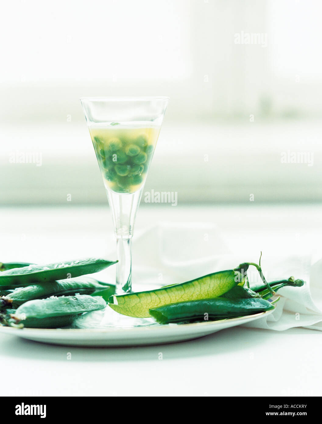 Pea jelly in a glass. Stock Photo