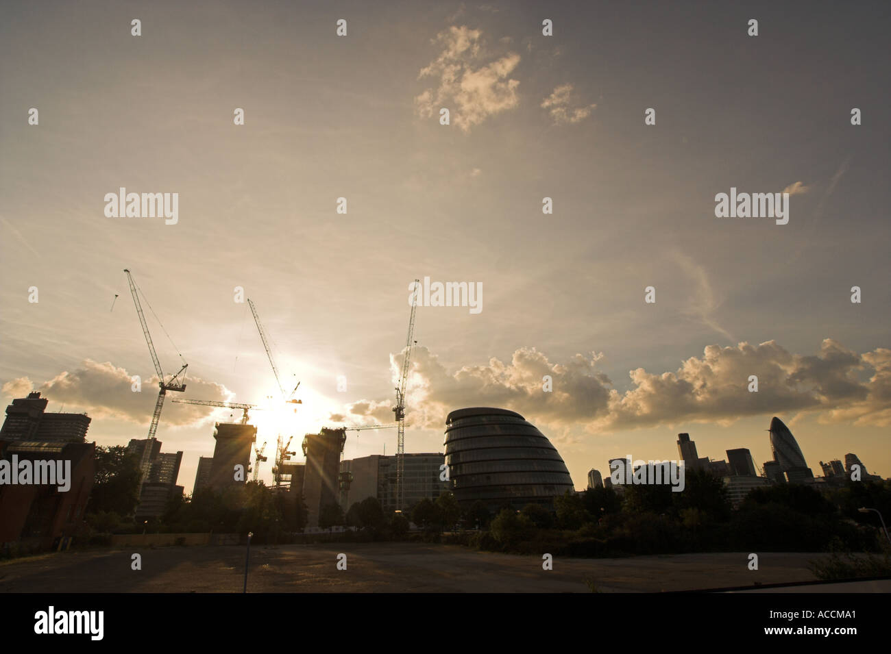 London cityscape skyline at sunset Stock Photo