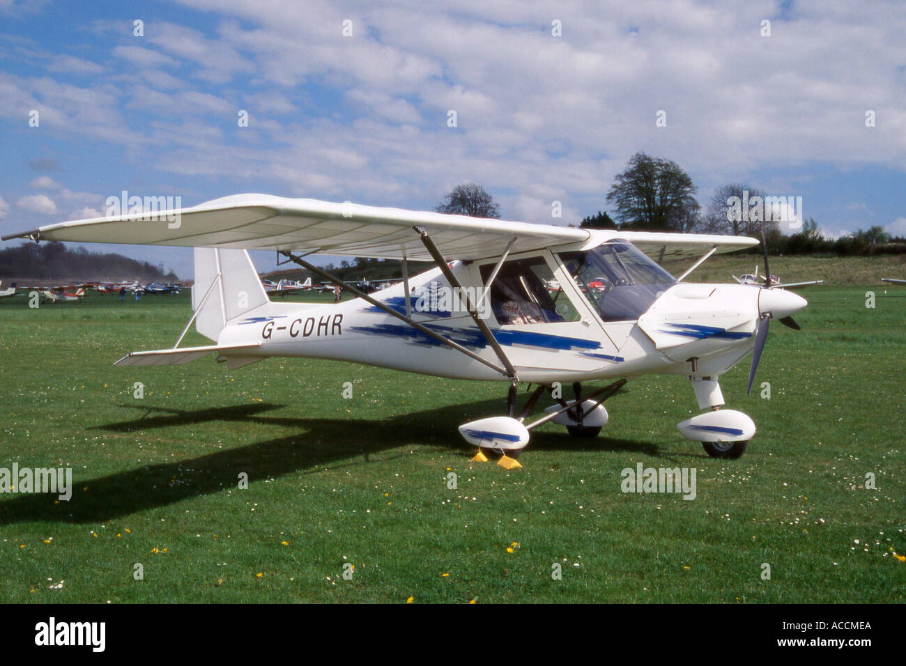 Light aircraft Comco Ikarus C42 Cyclone stands by at the airport, Hoexter  Holzminden airfield, Raeuschenberg, Hoexter, Weserbergland, North Stock  Photo - Alamy