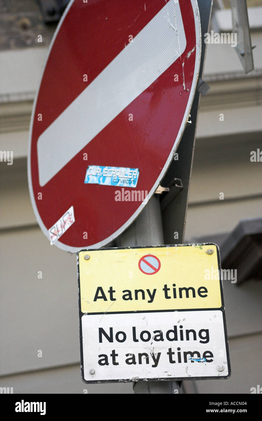 London No Entry Sign and Road traffic and Parking restrictions Stock ...