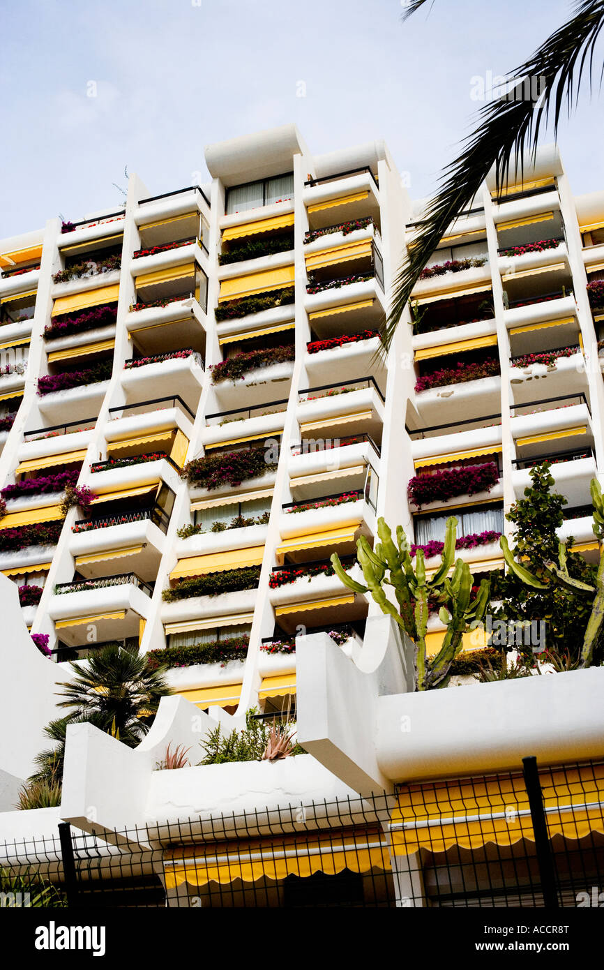 Balconies on a building photographed from below Stock Photo - Alamy