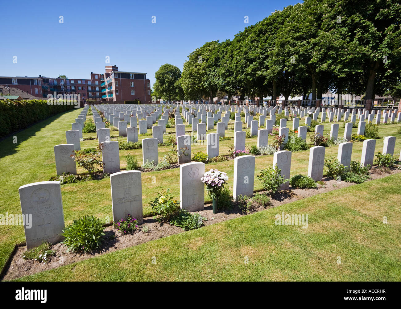 World War 2 graves at the commonwealth military cemetery Uden, Netherlands, Holland Stock Photo