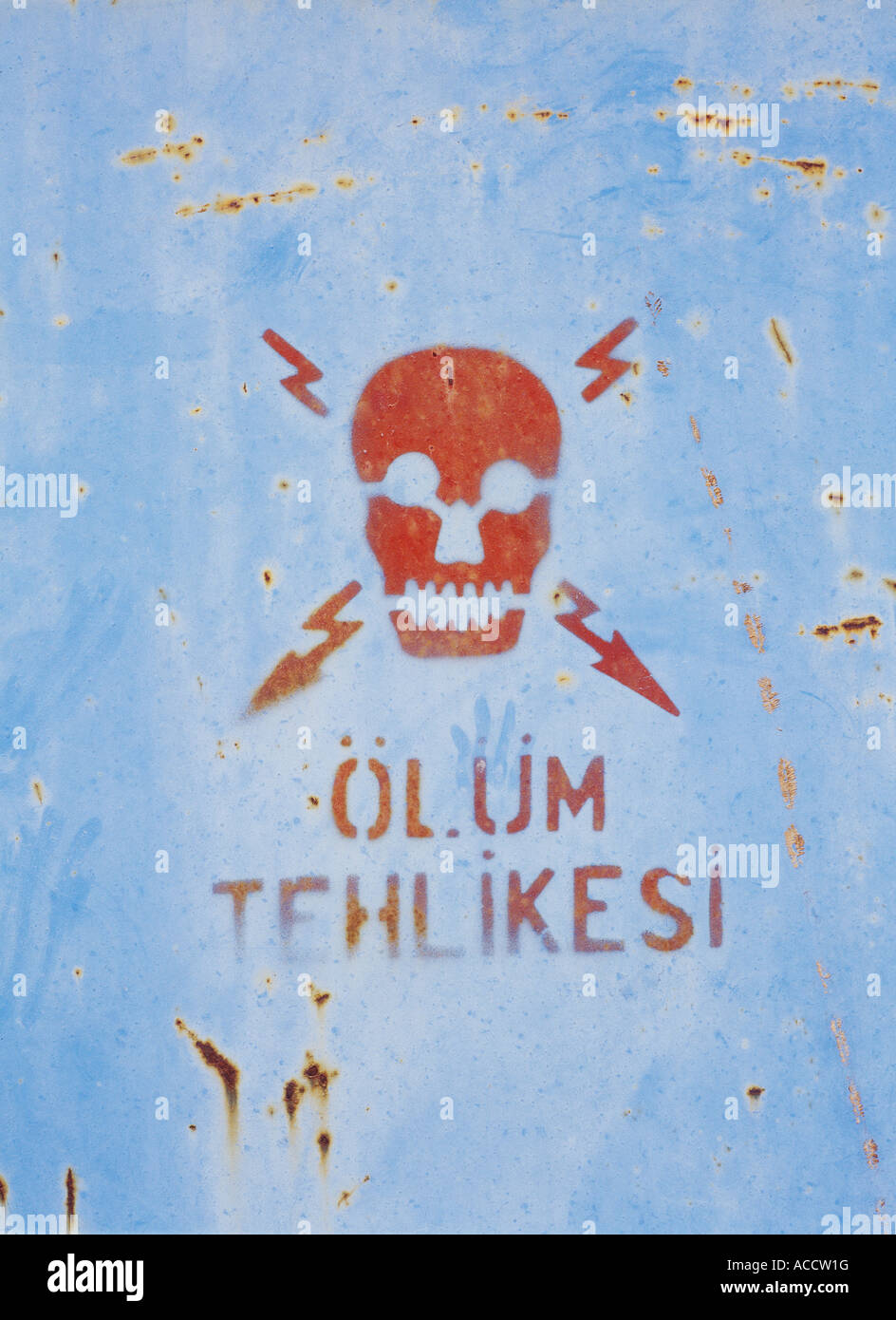 A warning sign in Turkish Stock Photo Alamy