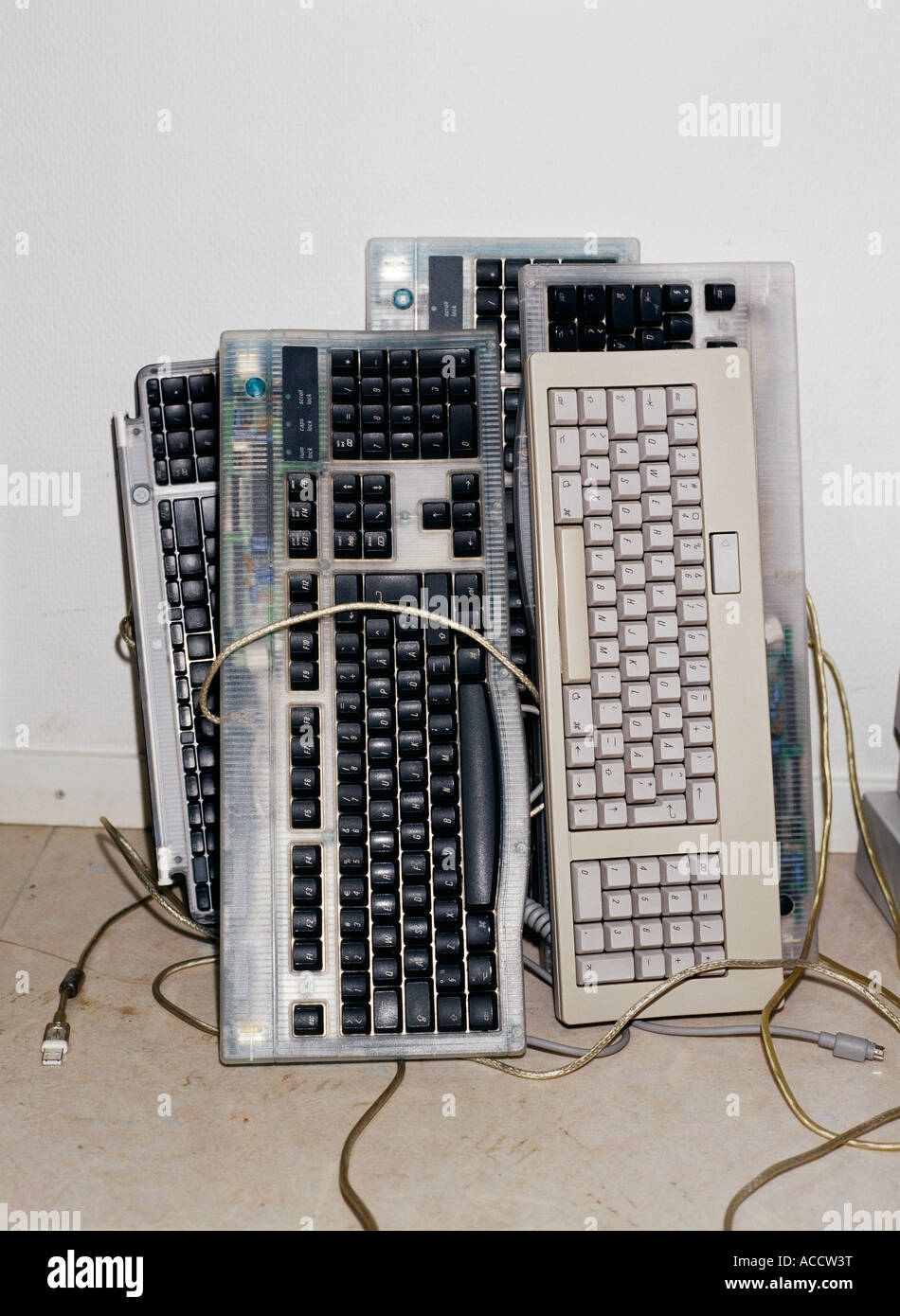 Different types of keyboards. Stock Photo