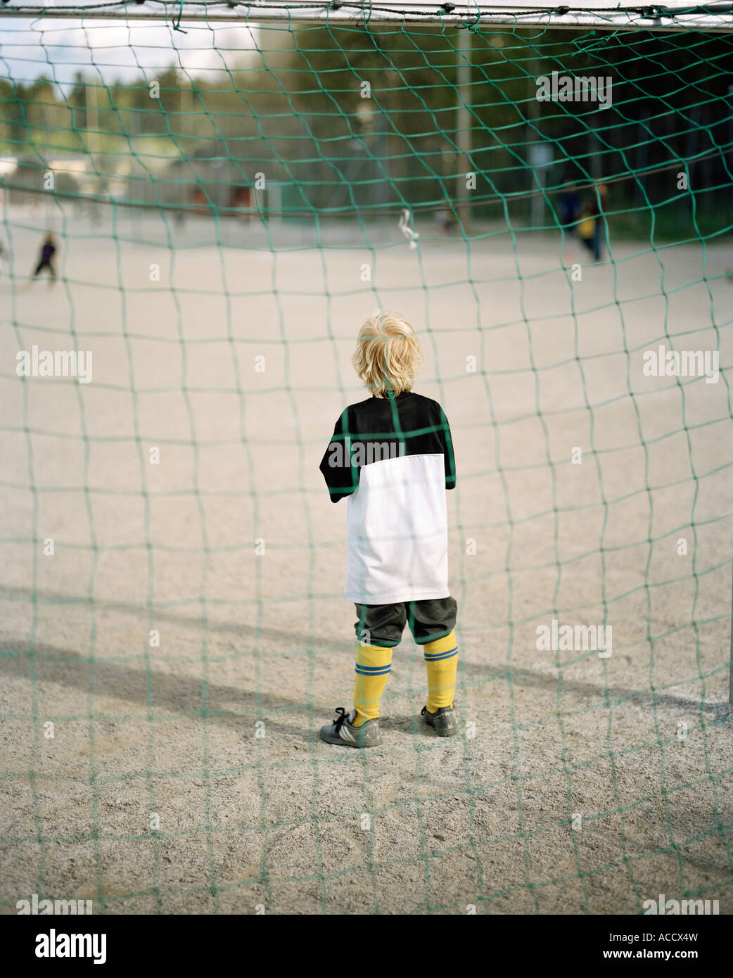 Goalkeeper in a soccer team Stock Photo Alamy