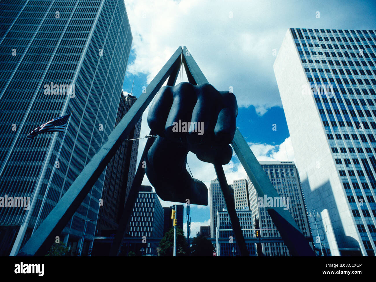 Joe Louis Fist sculpture in downtown Detroit, Michigan Stock Photo - Alamy
