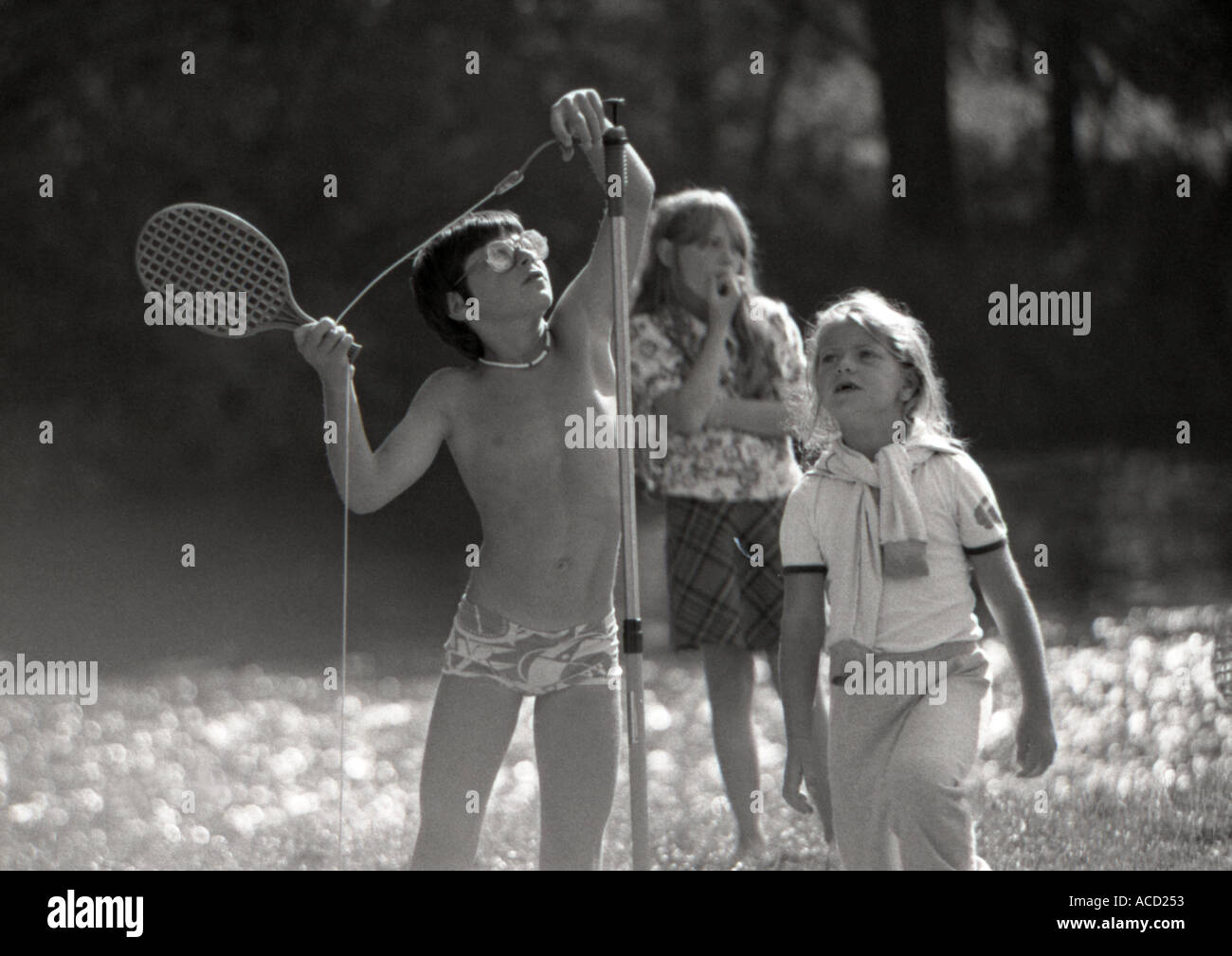 children playing ball game Stock Photo