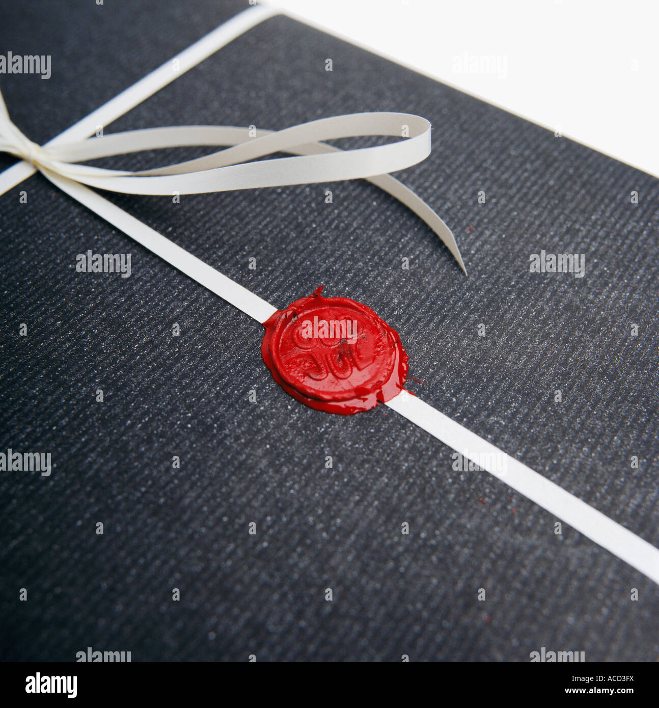 A Christmas present with red sealing wax. Stock Photo